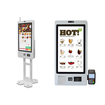 acheter Borne au sol de 21,5 23,8 27 et 32 pouces, borne de paiement murale avec lecteur de code QR et imprimante thermique 80 mm online manufacture