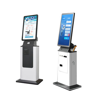 acheter Self Service Payment Kiosk Floor Stand Hotel Touch Screen Cash Acceptor Passport Scanner Card Dispenser Self Check in Kiosk online manufacture