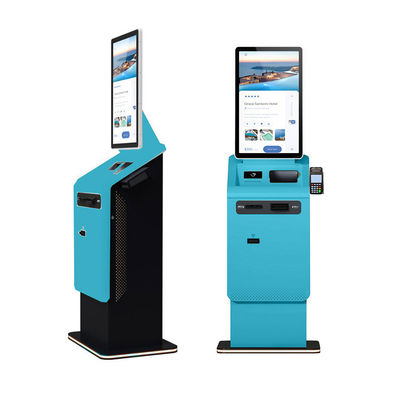 acheter 27 32 Inch POS Floor Stand Payment Kiosks Self Service Passport Scanner NFC Thermal Printer Cash Coin Payment Kiosk Terminal online manufacture