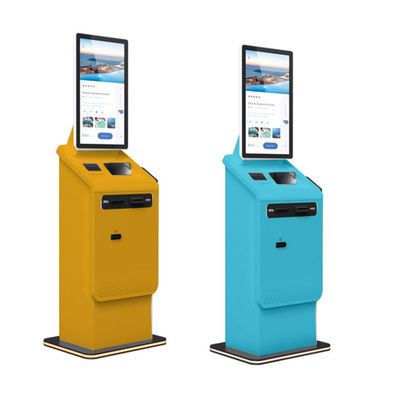 acheter Borne libre-service tactile de caisse enregistreuse de 27/32 pouces, terminal de kiosque, change de devises, imprimante de billets, scanner QR, kiosque de paiement automatique online manufacture