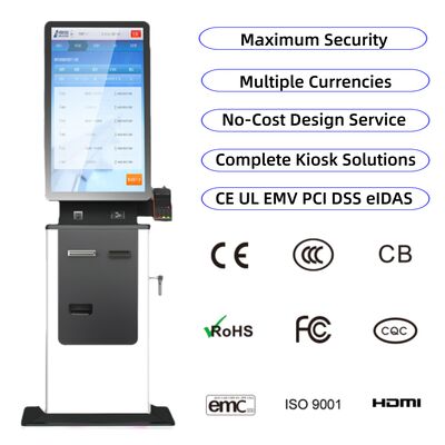 acheter Kiosque d'enregistrement automatique en libre-Service avec écran tactile de 27 pouces, distributeur de cartes de paiement, Scanner de passeport, billet SDK online manufacture