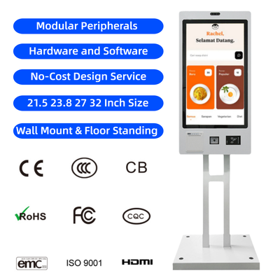 acheter Kiosque de commande d'imprimante de reçu de libre-service d'écran tactile capacitif de terminal de kiosque de paiement de restaurant de bâti de mur d'ODM d'OEM online manufacture