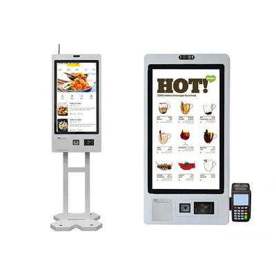 Kiosque de paiement en libre-service de 32 pouces avec imprimante, machine à commander de la nourriture.