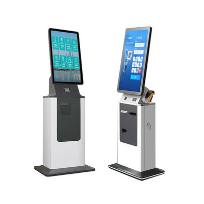 Check-in Kiosque Android Win10 Win11 Receveur de billets Imprimante Scanner de passeport Lecteur de carte Dispenser écran tactile Kiosque de paiement en espèces