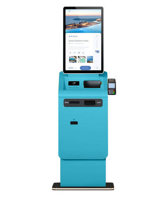Kiosque de libre-service écran tactile distributeur de cartes de crédit et de dépôt de devises