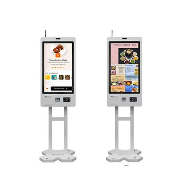 22.7 pouces Capacitive Touch Food Ordering Kiosk Machine Avec Imprimante QR Code Scanner