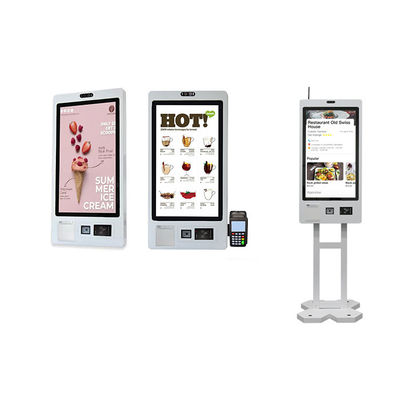 Kiosque de commande par ordinateur monté sur le mur avec impression de billets tactile / capacitive