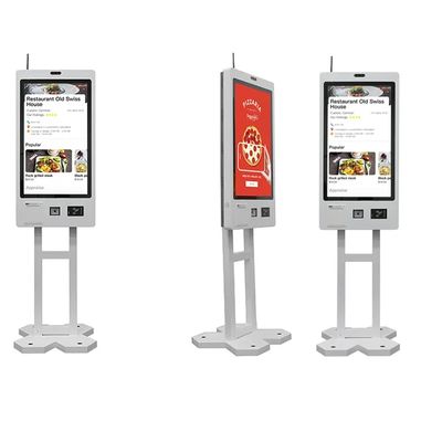 Kiosque de commande en libre-service personnalisable avec scanner QR et imprimante de billets