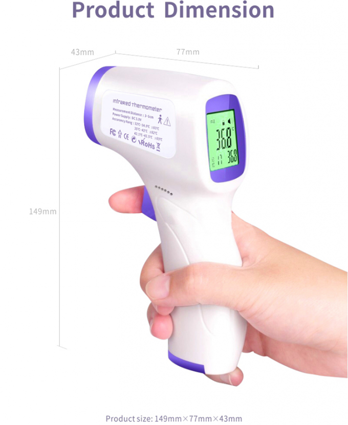 Arme à feu infrarouge de la température de thermomètre de Digital de la meilleure de bébé non de contact oreille de front